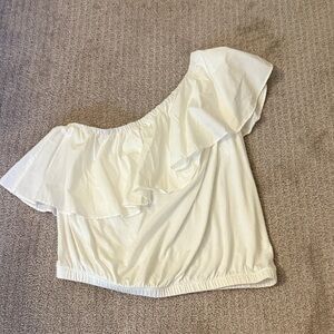 a new day White Ruffle Off-Shoulder Blouse